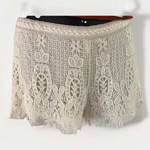 Fire Los Angeles Small Crocheted Fringe High Waist Shorts Women's Festival Boho